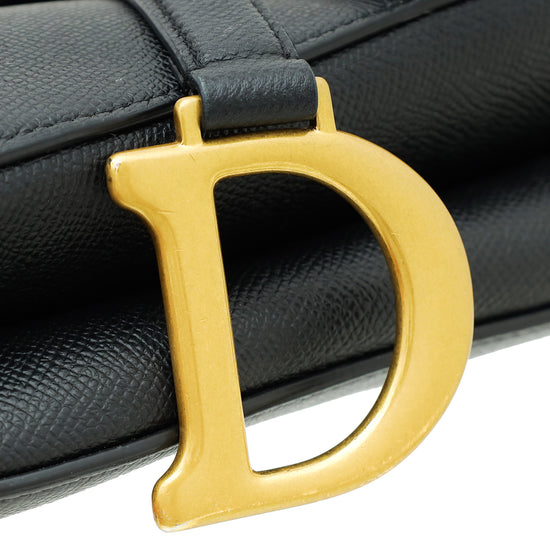 Christian Dior Black Saddle Bag W/ Strap