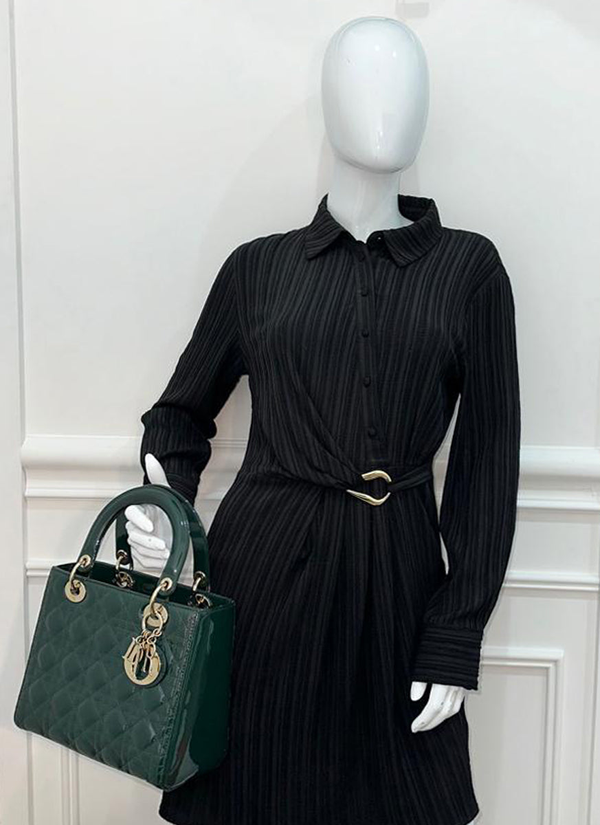 Christian Dior Forest Green Lady Dior Medium Bag