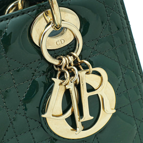 Christian Dior Forest Green Lady Dior Medium Bag