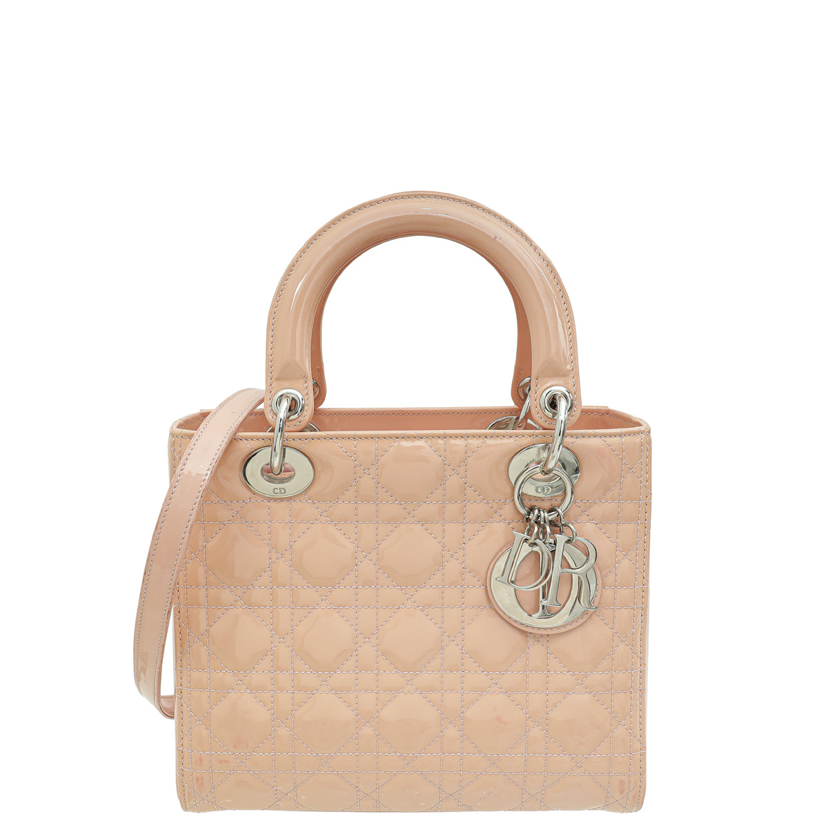 Christian Dior Cream Cannage Lady Dior Medium Bag-Christian Dior-THE CLOSET
