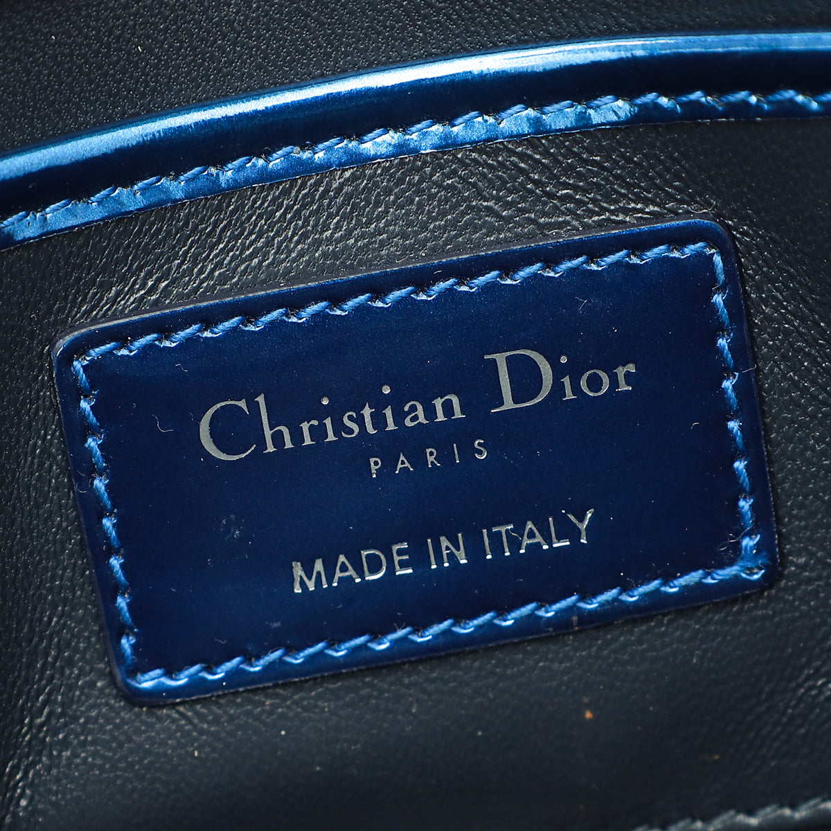 Christian Dior Blue Micro Cannage Lady Dior Convertible Chain Clutch