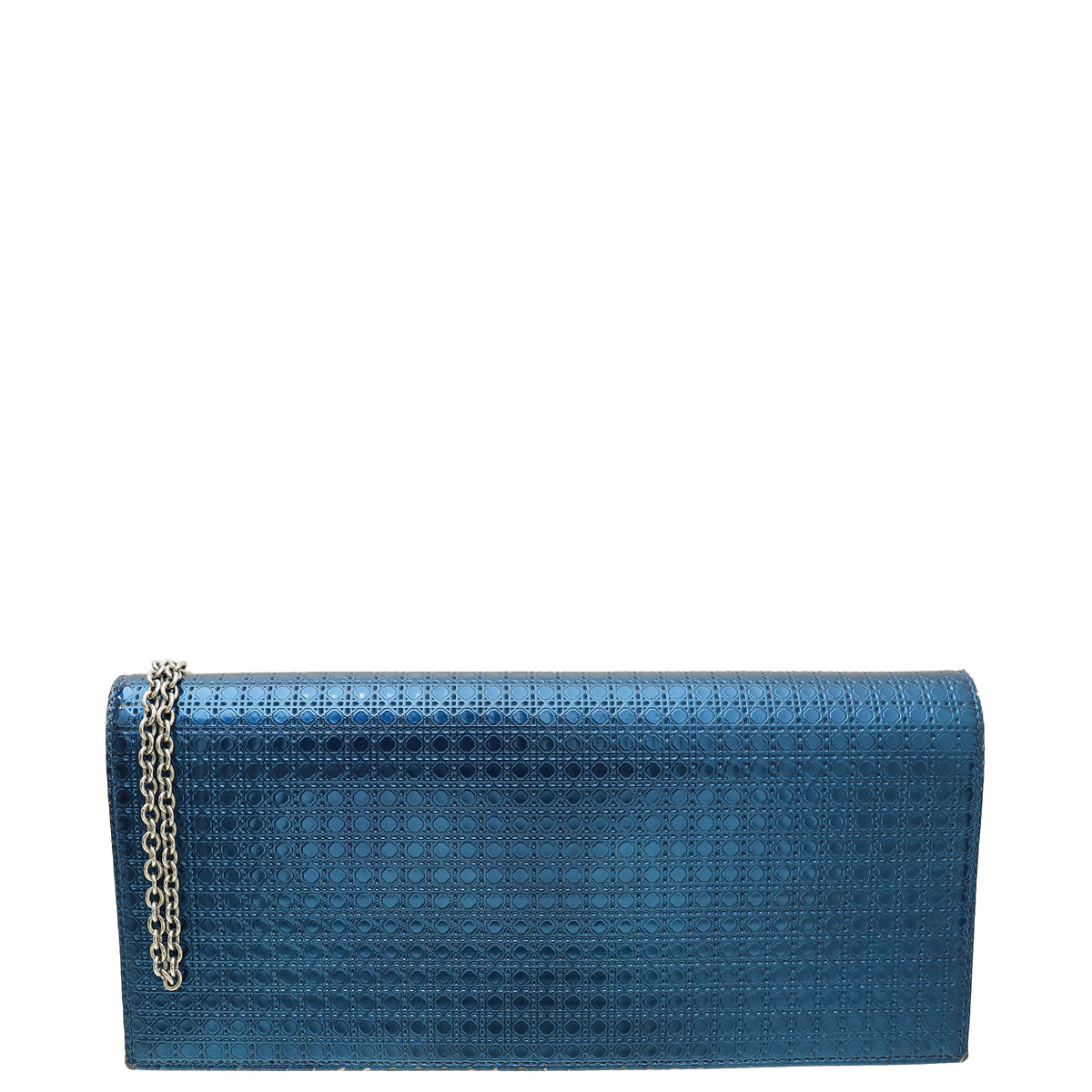 Christian Dior Blue Micro Cannage Lady Dior Convertible Chain Clutch