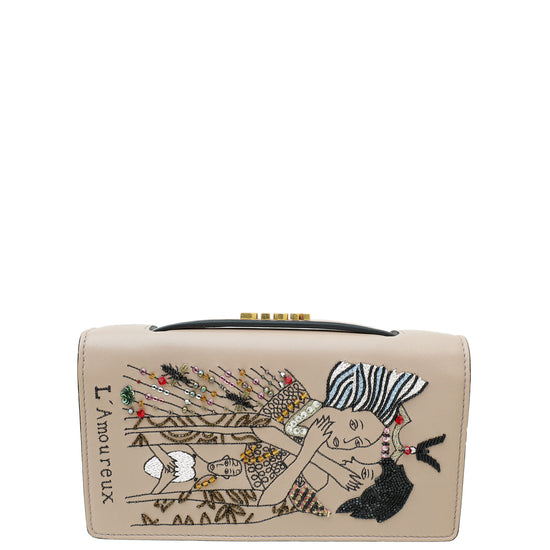 Christian Dior Dusty Rose Embroidered LÁmoureux Tarot Pouch Clutch