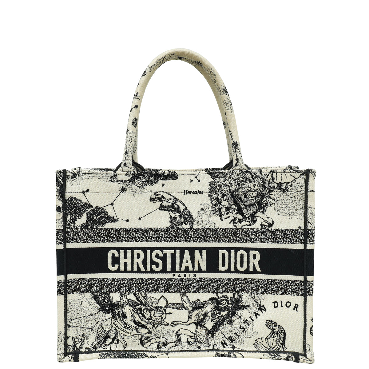 Christian Dior Bicolor Zodiac Embroidered Book Tote Medium Bag-Christian Dior-THE CLOSET