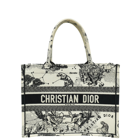 Christian Dior Bicolor Zodiac Embroidered Book Tote Medium Bag