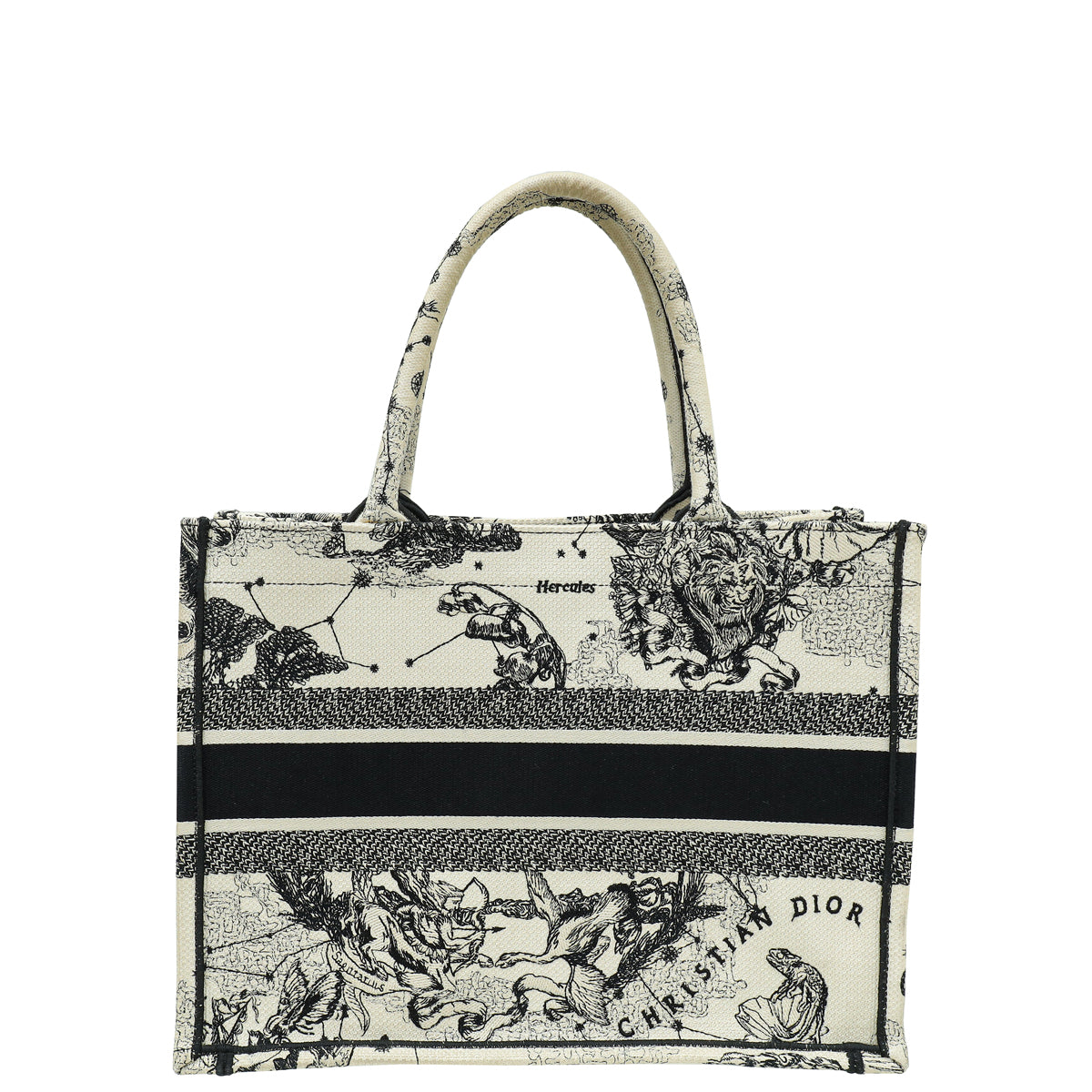 Christian Dior Bicolor Zodiac Embroidered Book Tote Medium Bag-Christian Dior-THE CLOSET