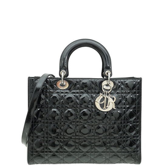 Christian Dior Black Lady Dior Large Bag