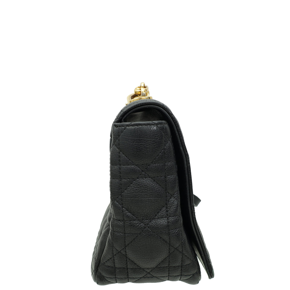 Christian Dior Black Caro Cannage Supple Medium Shoulder Bag