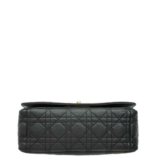 Christian Dior Black Caro Cannage Supple Medium Shoulder Bag