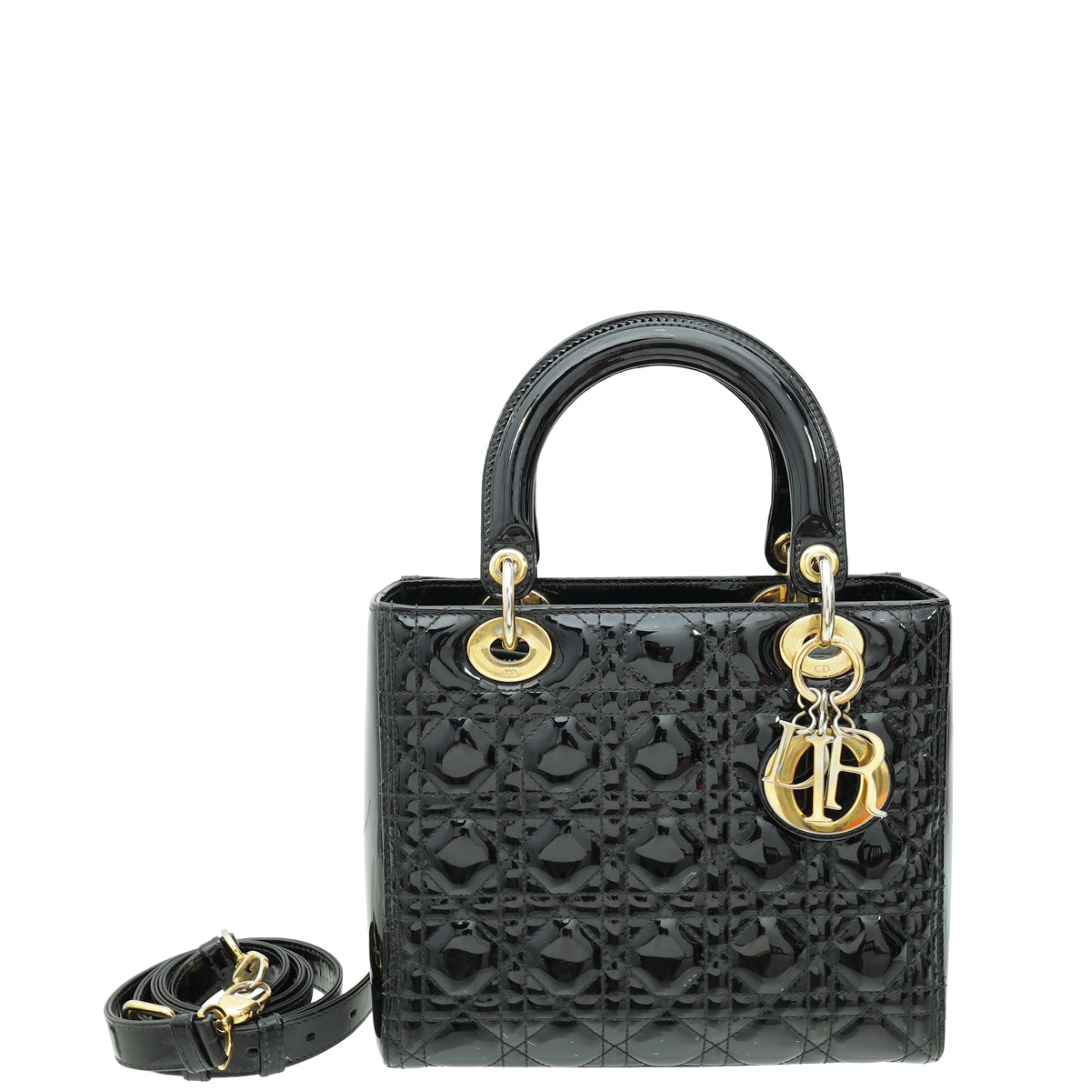 Christian Dior Black Lady Dior Medium Bag