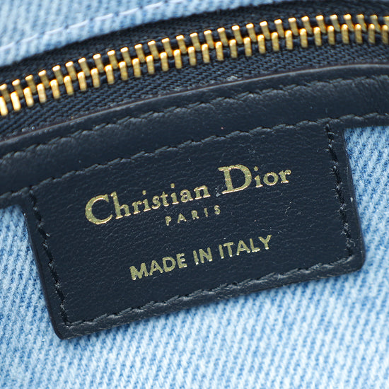 Christian Dior Blue MacroCannage Denim Caro Small Bag