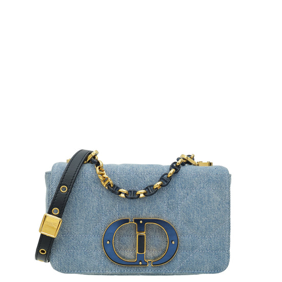 Christian Dior Blue MacroCannage Denim Caro Small Bag