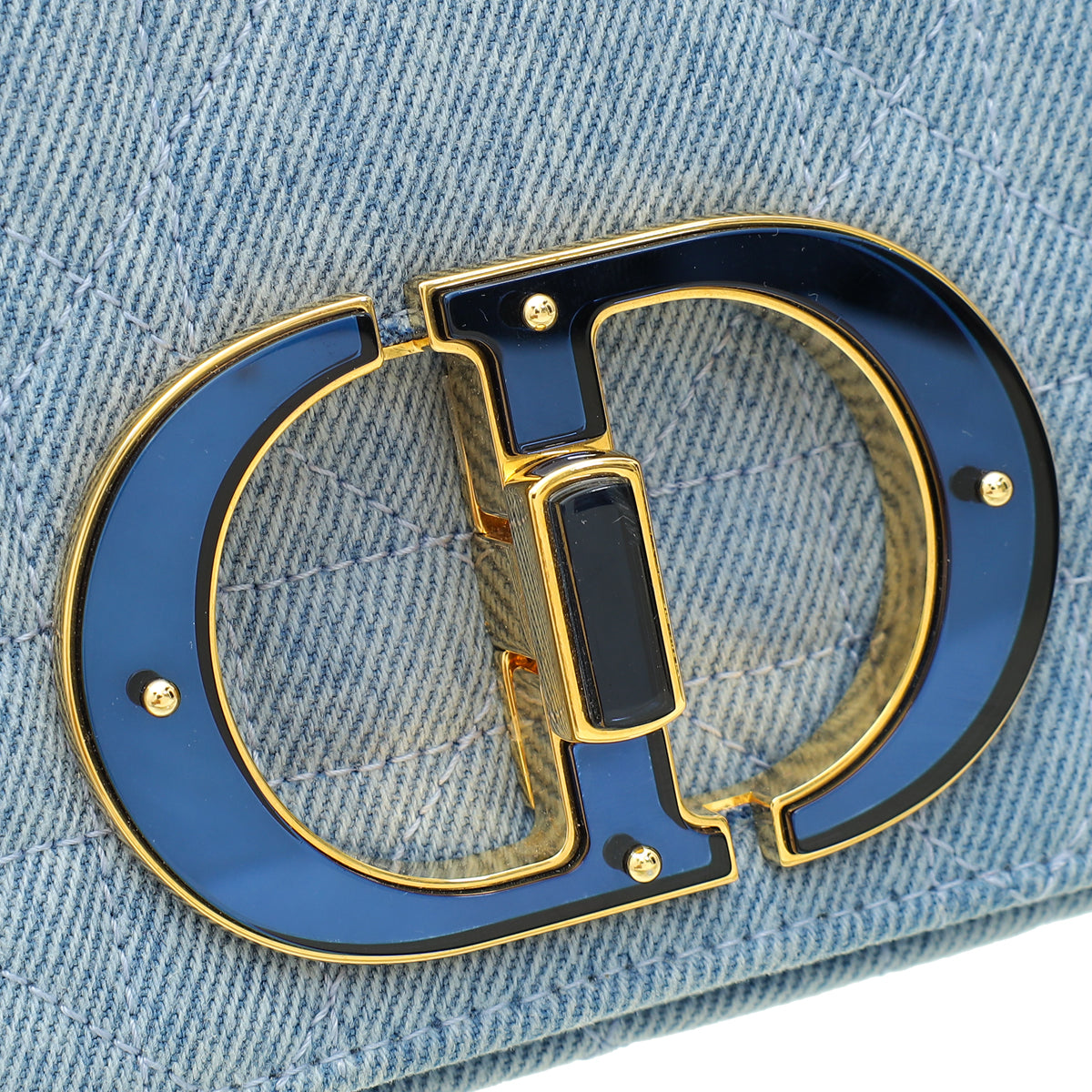 Christian Dior Blue MacroCannage Denim Caro Small Bag