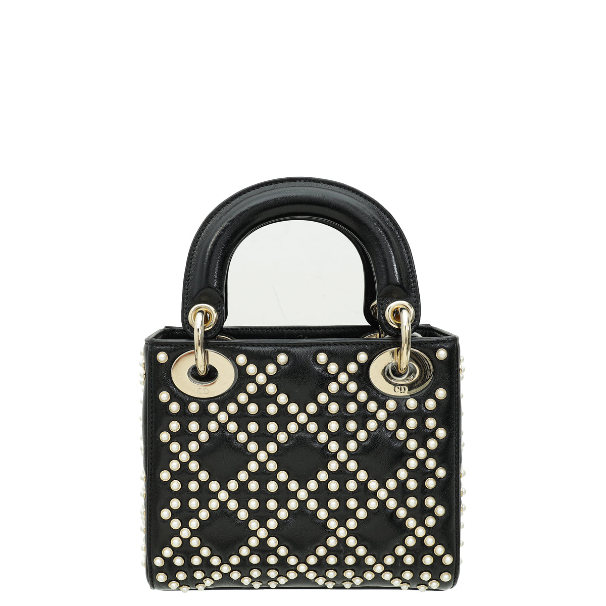 Christian Dior Black Lady Dior Pearls Embroidered Mini Chain Bag-Christian Dior-THE CLOSET