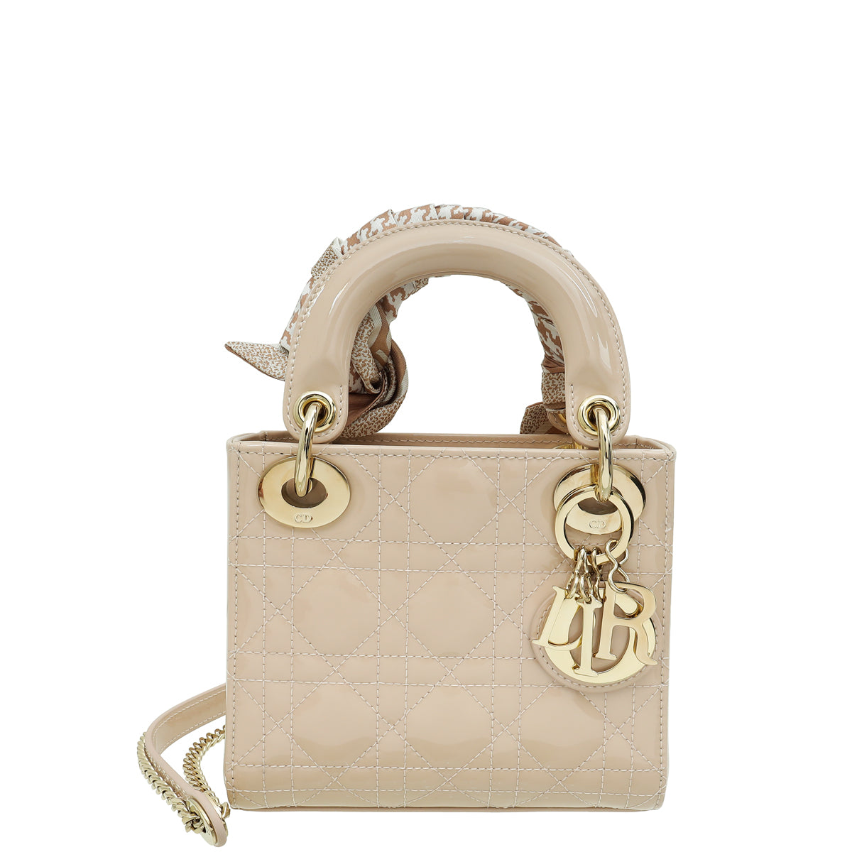 Christian Dior Powder Pink Mini Lady Dior Bag W/ Twilly-Christian Dior-THE CLOSET