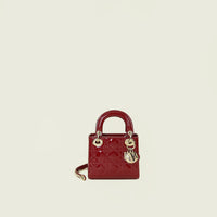 Christian Dior Cherry Red Chain Mini Lady Dior Bag
