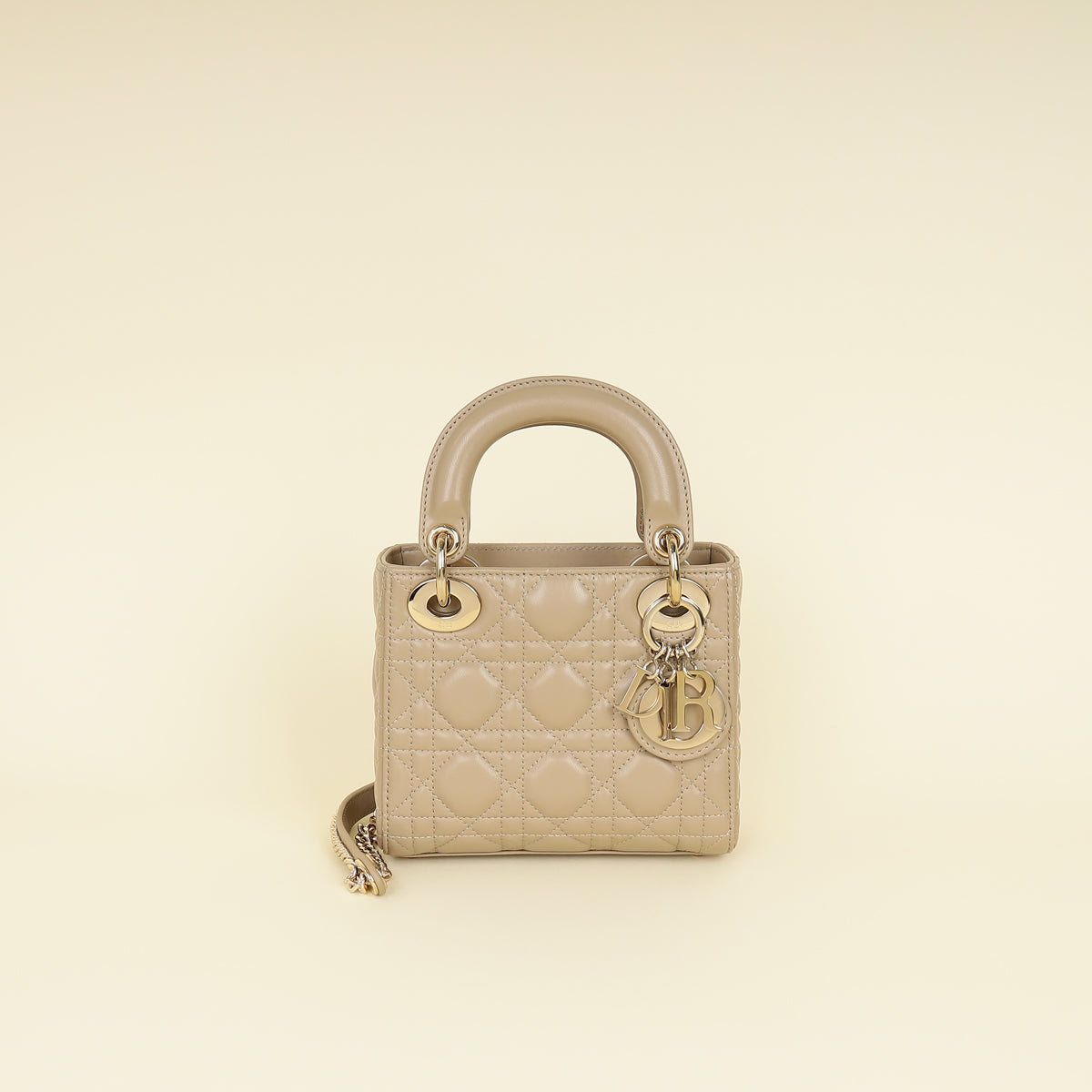 Christian Dior Beige Lady Dior Mini Chain Bag-Christian Dior-THE CLOSET
