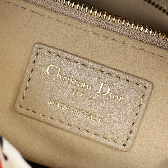 Christian Dior Beige Lady Dior Mini Chain Bag w/ Twilly