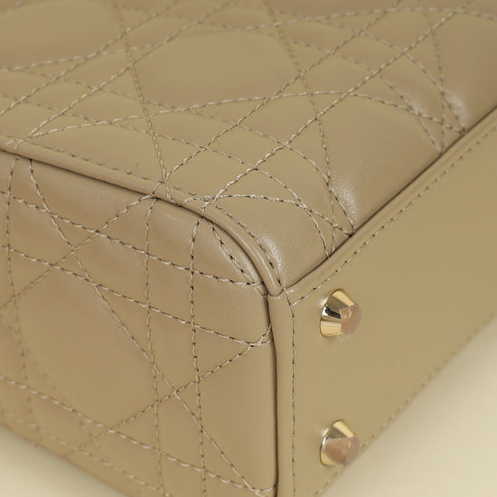 Christian Dior Beige Lady Dior Mini Chain Bag w/ Twilly