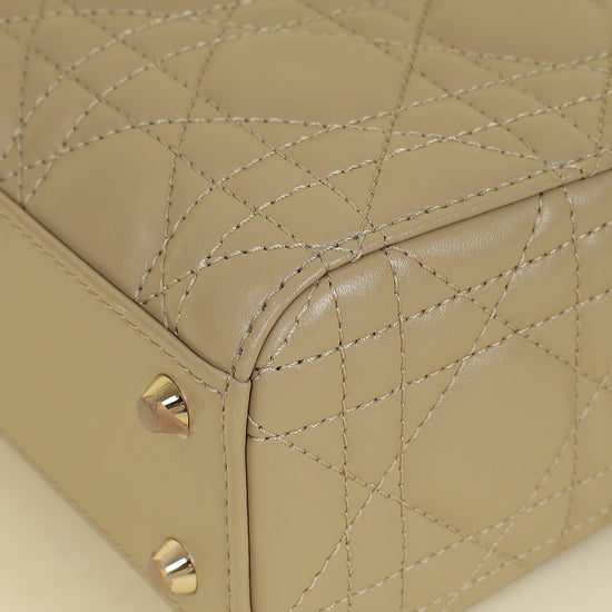 Christian Dior Beige Lady Dior Mini Chain Bag w/ Twilly