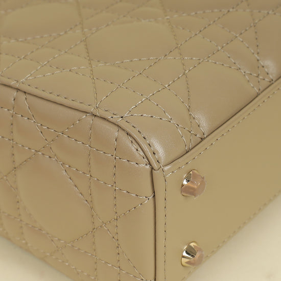 Christian Dior Beige Lady Dior Mini Chain Bag w/ Twilly