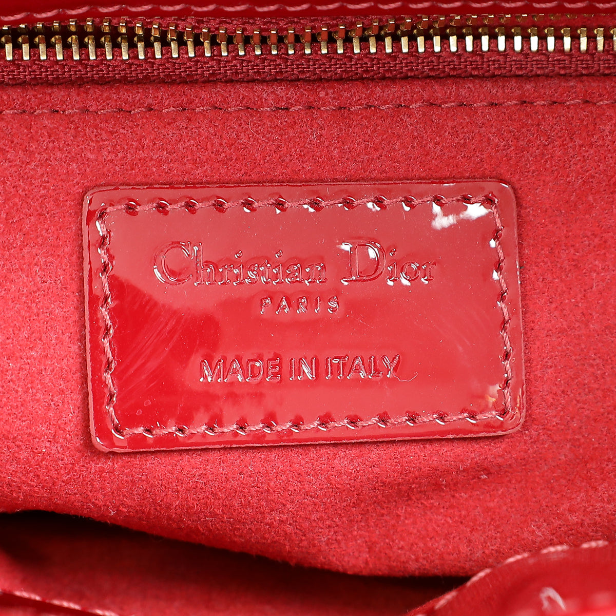 Christian Dior Cherry Red Lady Dior Mini Chain Bag