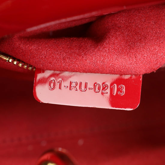 Christian Dior Cherry Red Lady Dior Mini Chain Bag