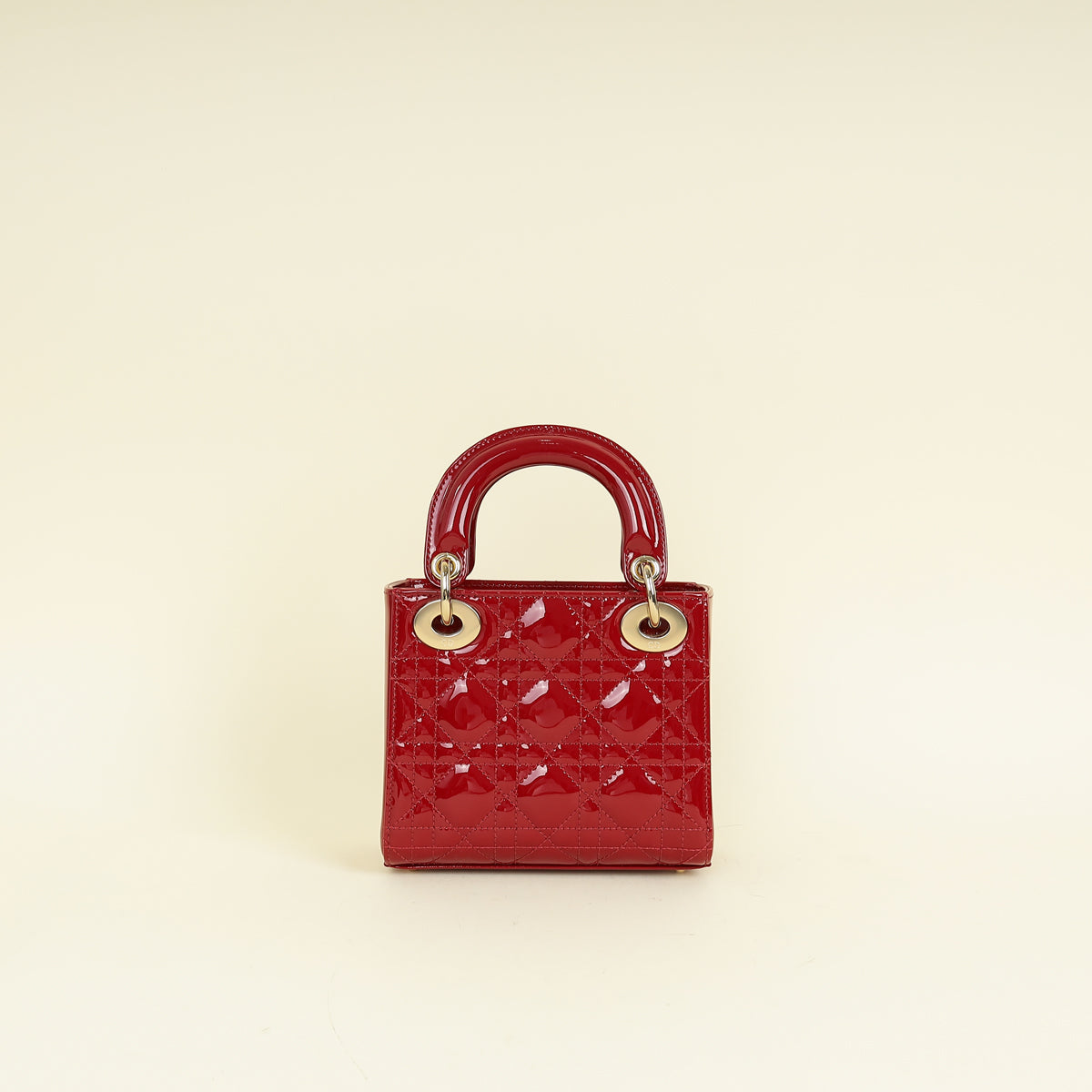 Christian Dior Cherry Red Lady Dior Mini Chain Bag