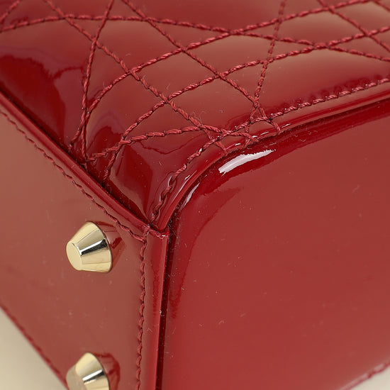 Christian Dior Cherry Red Lady Dior Mini Chain Bag