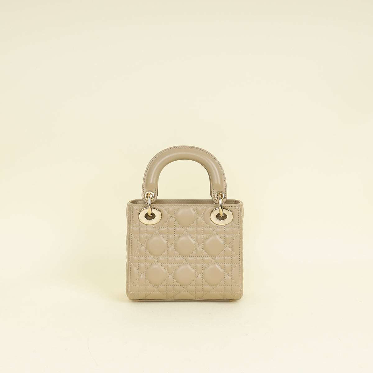 Christian Dior Beige Lady dior Mini Chain Bag
