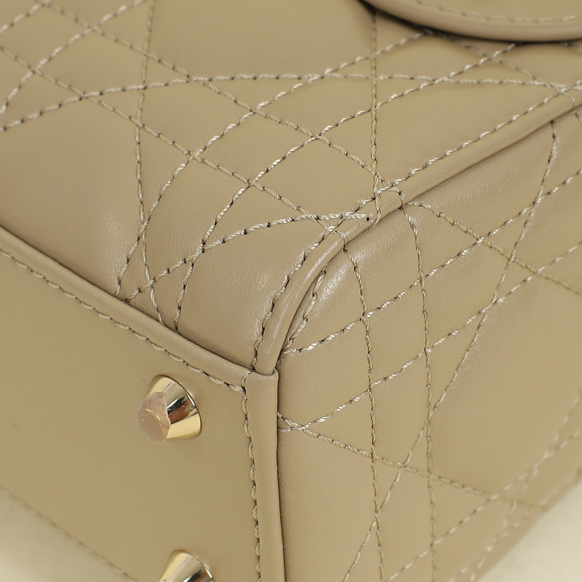Christian Dior Beige Lady dior Mini Chain Bag