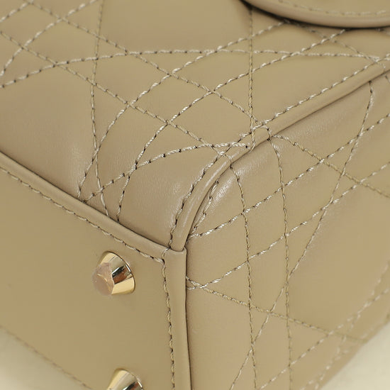Christian Dior Beige Lady dior Mini Chain Bag