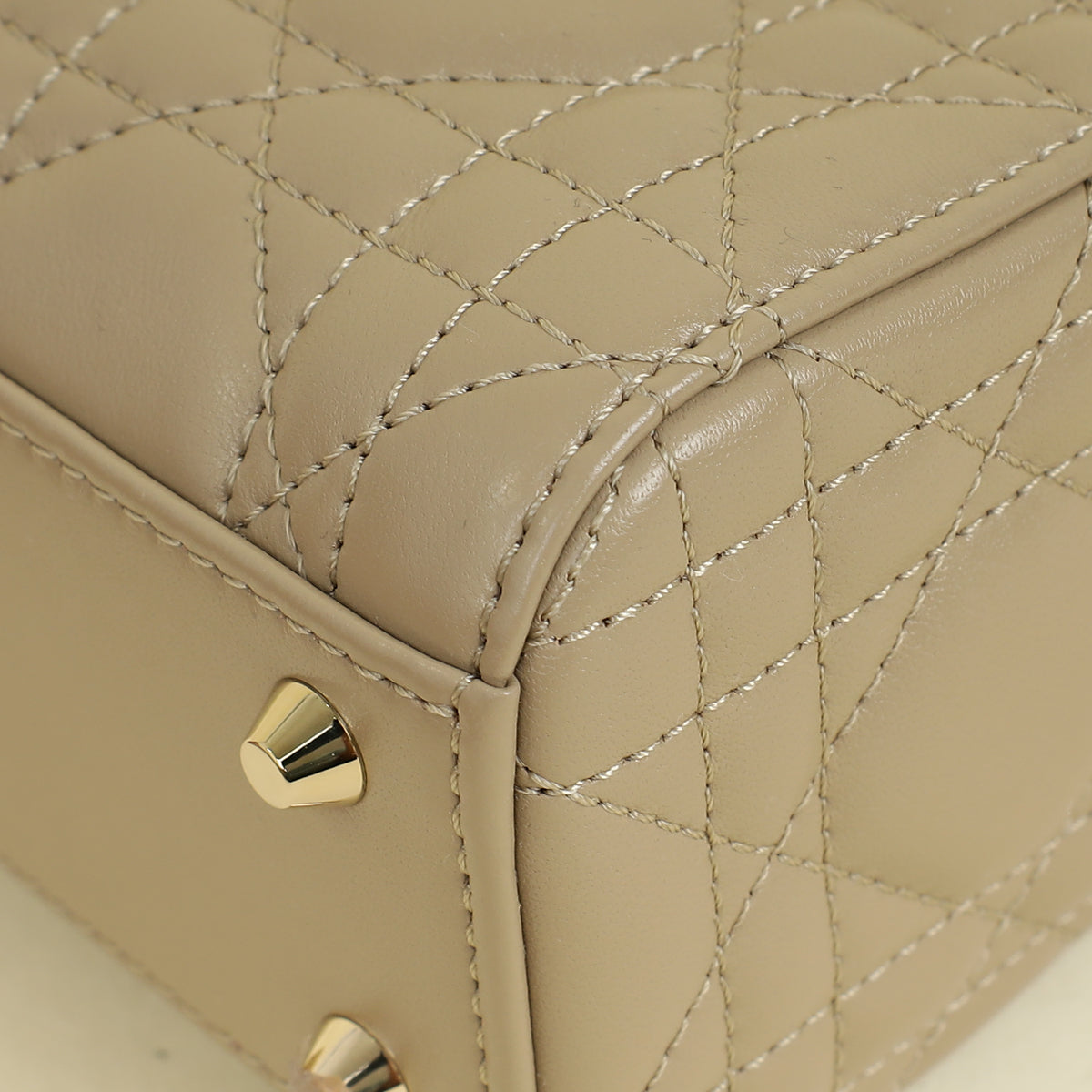 Christian Dior Beige Lady dior Mini Chain Bag