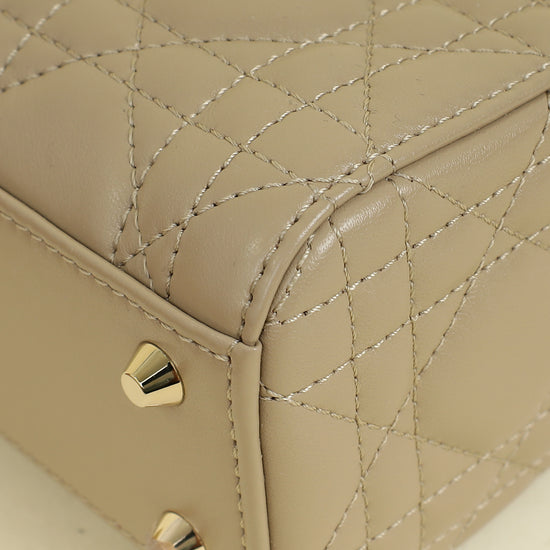 Christian Dior Beige Lady dior Mini Chain Bag