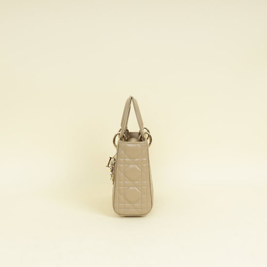 Christian Dior Beige Lady dior Mini Chain Bag