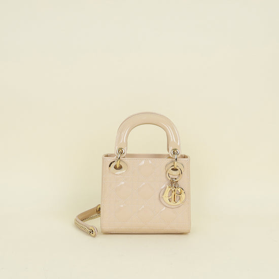 Christian Dior Beige Lady Dior Mini Chain Bag