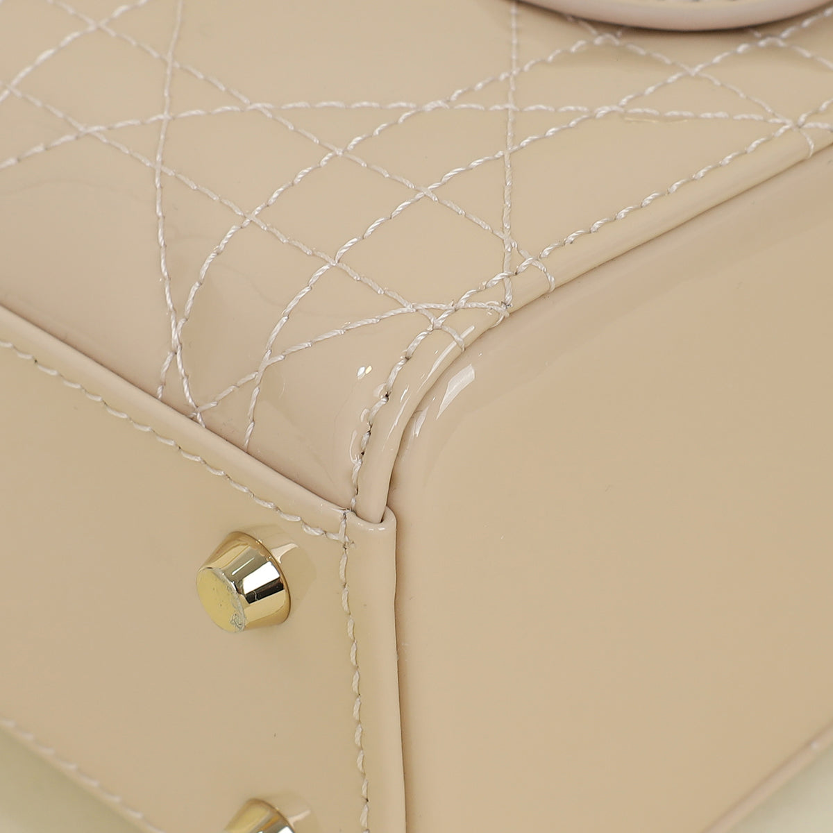 Christian Dior Beige Lady Dior Mini Chain Bag