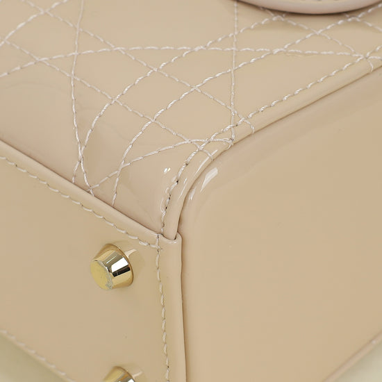 Christian Dior Beige Lady Dior Mini Chain Bag