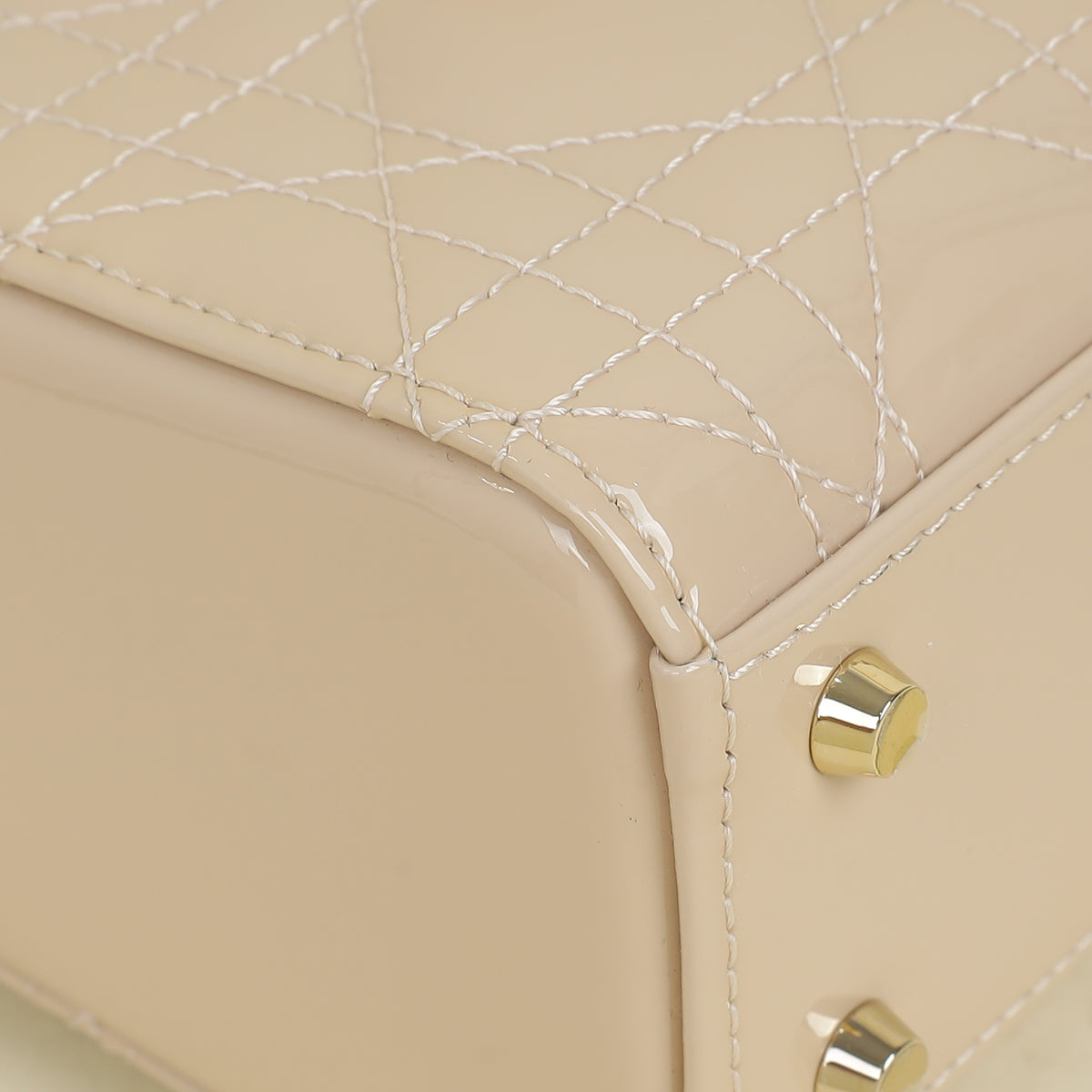 Christian Dior Beige Lady Dior Mini Chain Bag