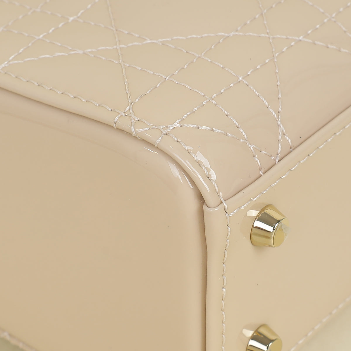 Christian Dior Beige Lady Dior Mini Chain Bag