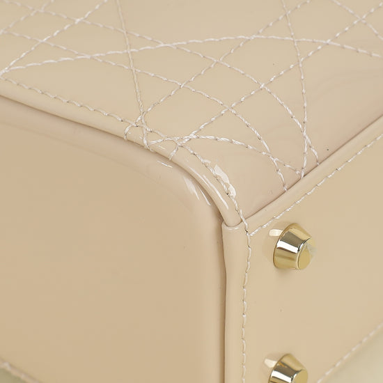 Christian Dior Beige Lady Dior Mini Chain Bag