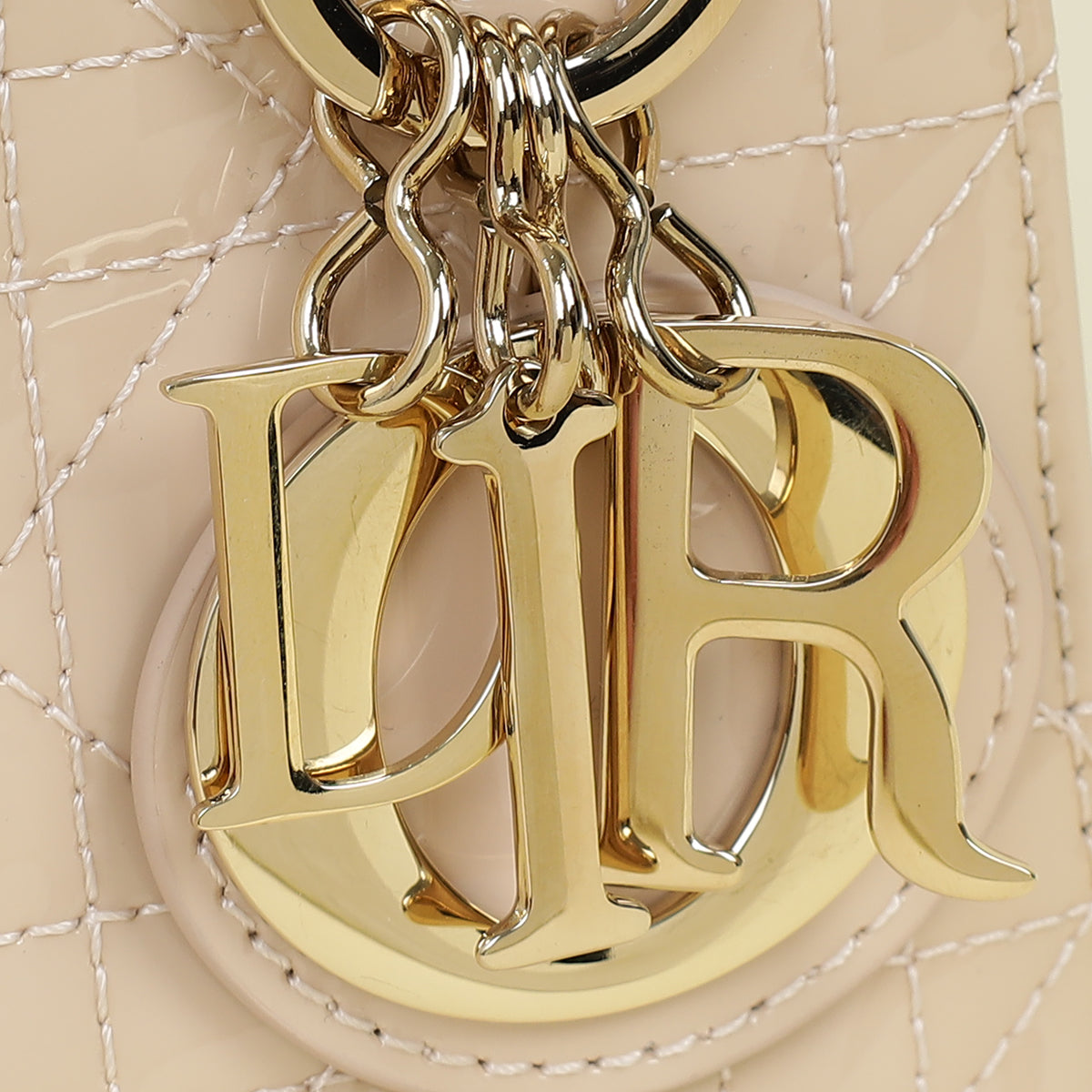 Christian Dior Beige Lady Dior Mini Chain Bag