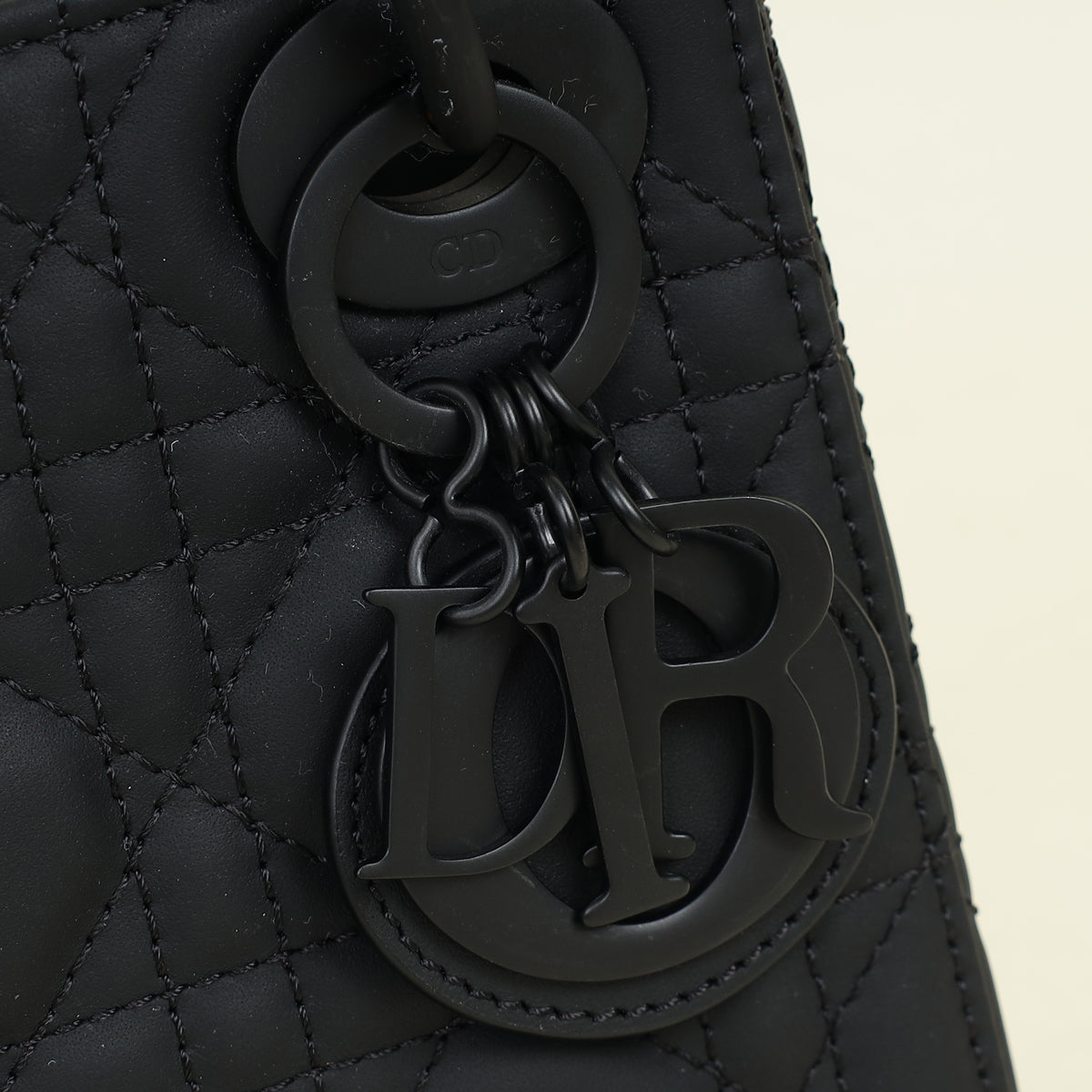 Christian Dior Black Ultramatte Lady Dior Mini Chain Bag