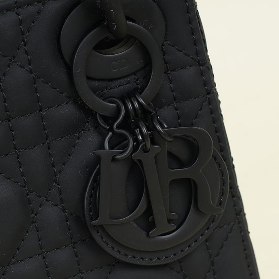 Christian Dior Black Ultramatte Lady Dior Mini Chain Bag