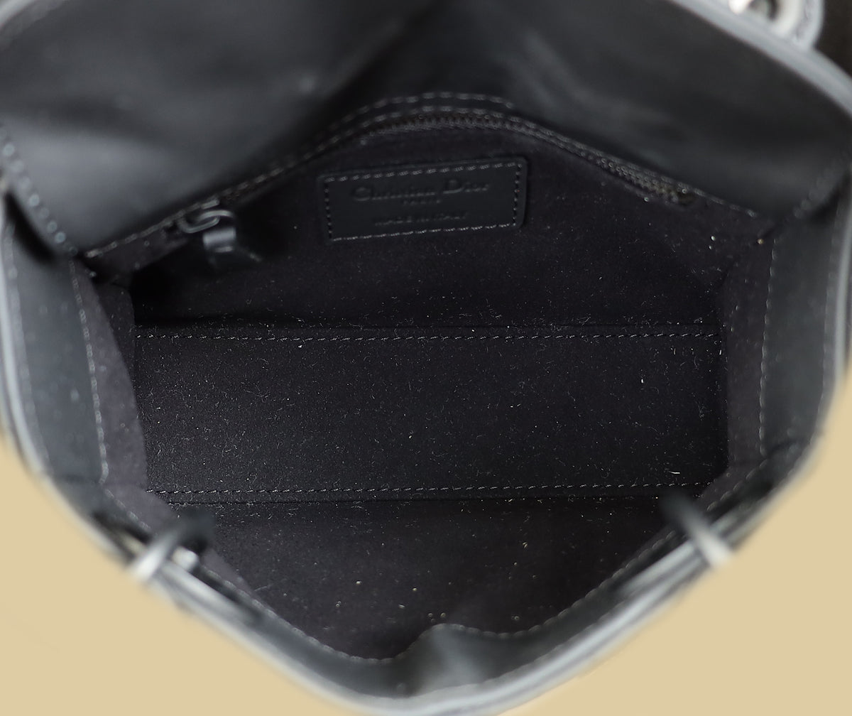 Christian Dior Black Ultramatte Lady Dior Mini Chain Bag