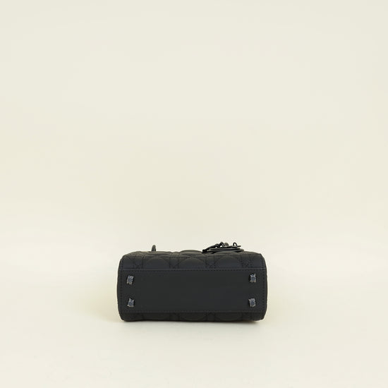 Christian Dior Black Ultramatte Lady Dior Mini Chain Bag