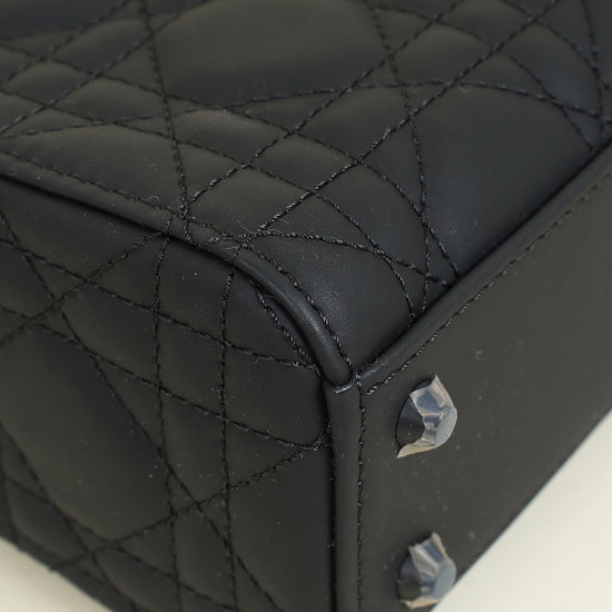 Christian Dior Black Ultramatte Lady Dior Mini Chain Bag