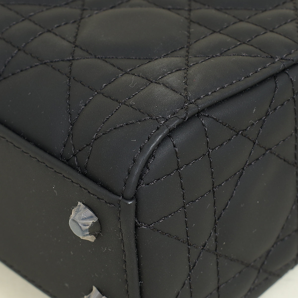 Christian Dior Black Ultramatte Lady Dior Mini Chain Bag