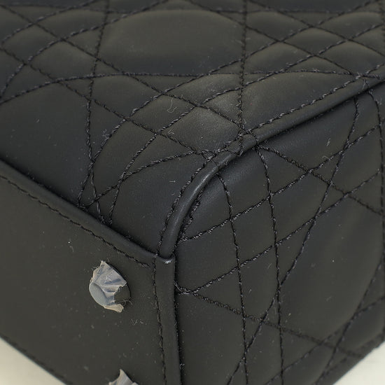 Christian Dior Black Ultramatte Lady Dior Mini Chain Bag