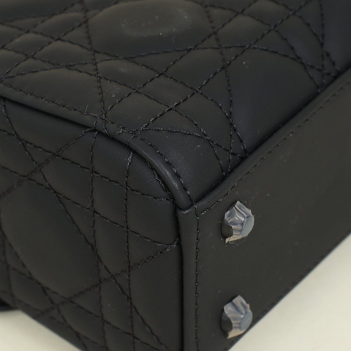 Christian Dior Black Ultramatte Lady Dior Mini Chain Bag